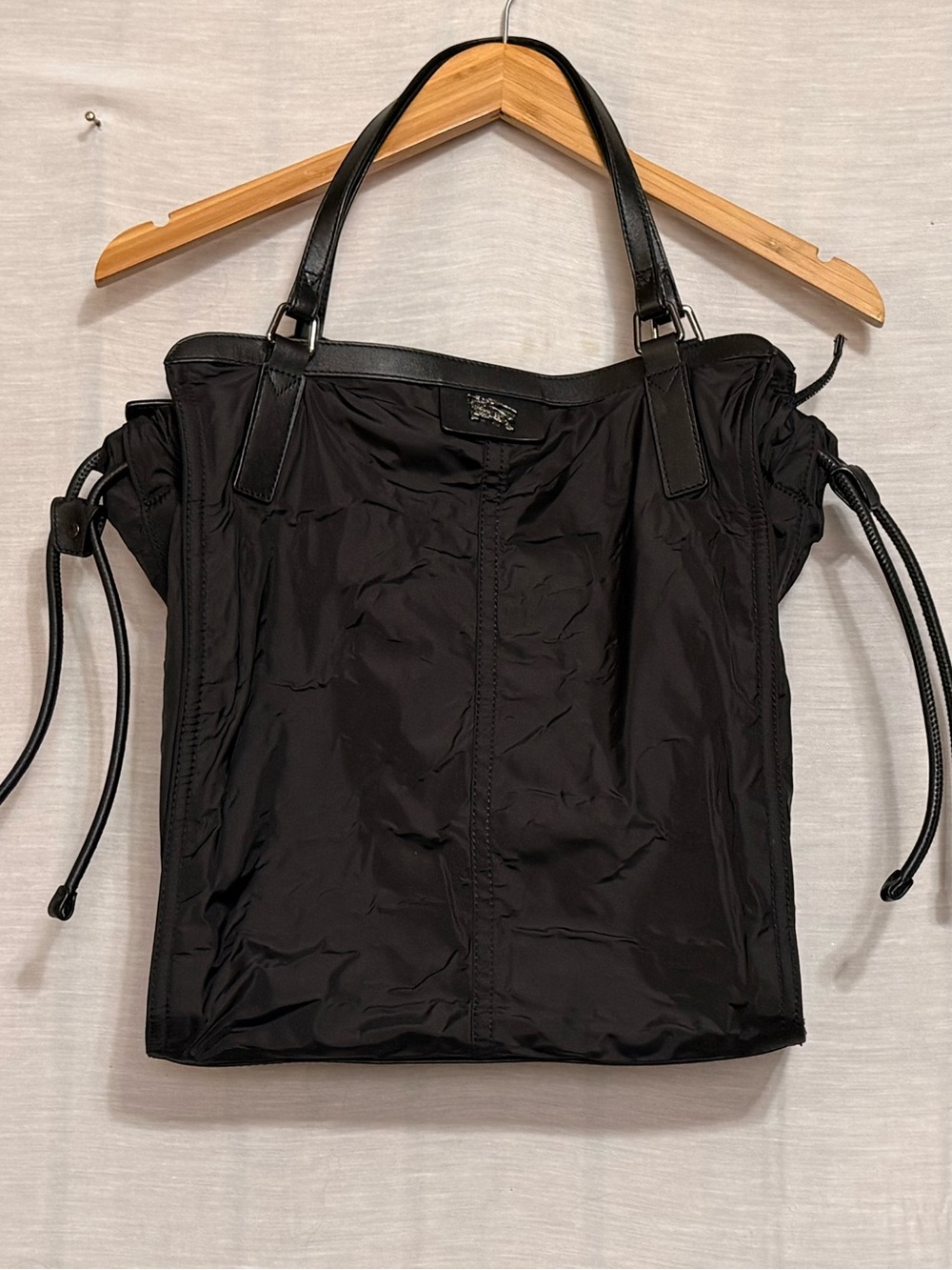 Burberry Buckleigh Packable Nylon Leather Tote Bag